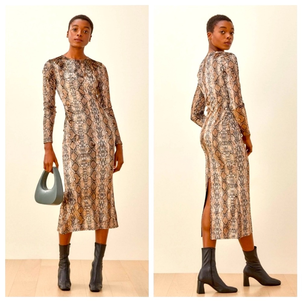 Reformation Davey Animalia Print Dress